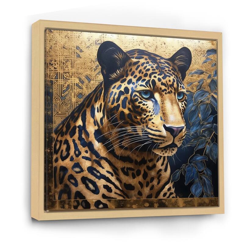 Designart "Leopard Grace V" Leopard/Cheetah Framed Canvas Wall Art On